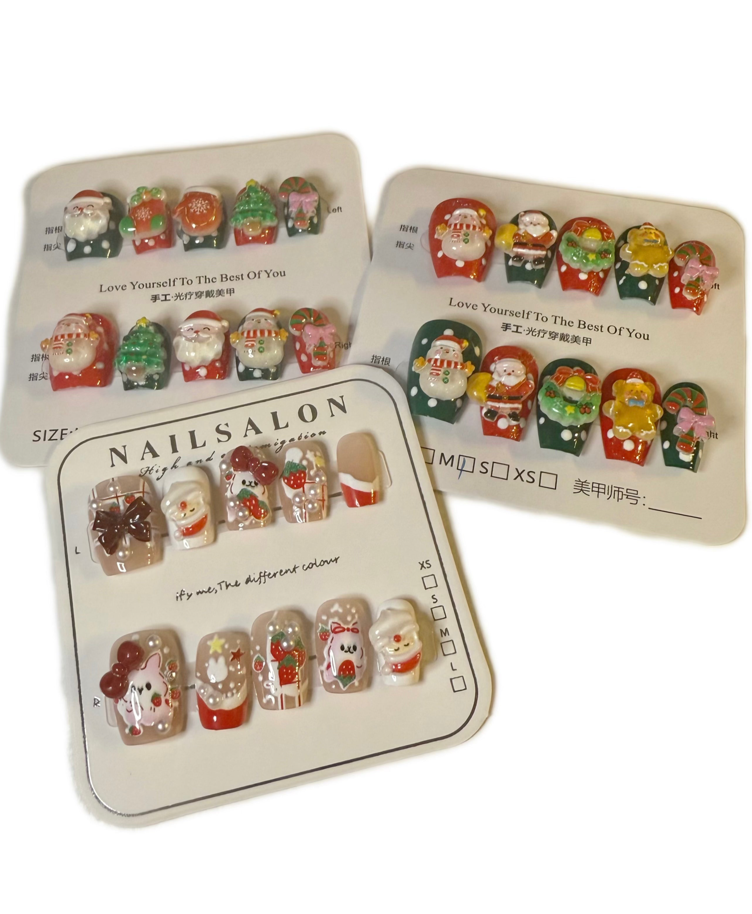 3D Christmas Press-On Nails